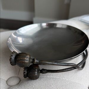 Michael Aram Silver dish with poppies